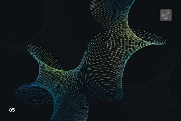 抽象虚线波浪漩涡图案Photoshop笔刷 Dotted Wavy Swirls Photoshop Brushes插图(5)