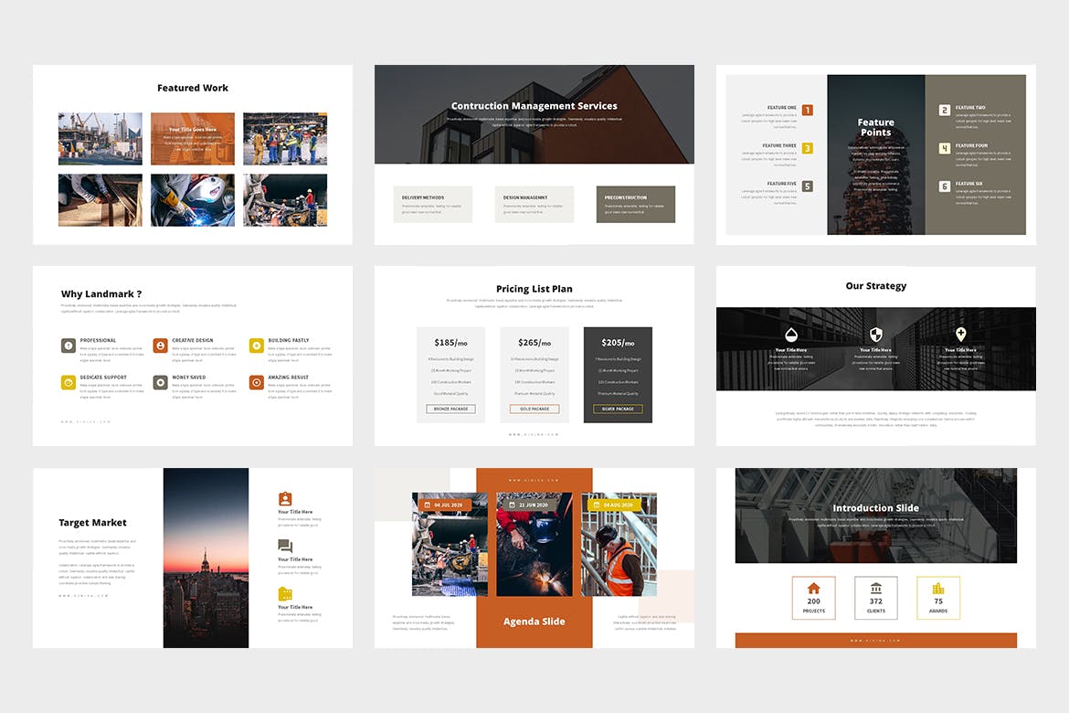 建筑与工程主题Google演示模板素材库精选 Kiniva : Construction & Engineering Google Slides插图(2)