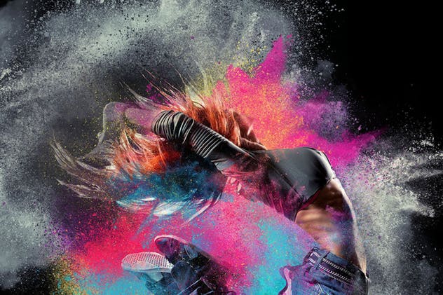 炫彩粉末喷溅特效PS动作 Color Dust Photoshop Action插图(13)