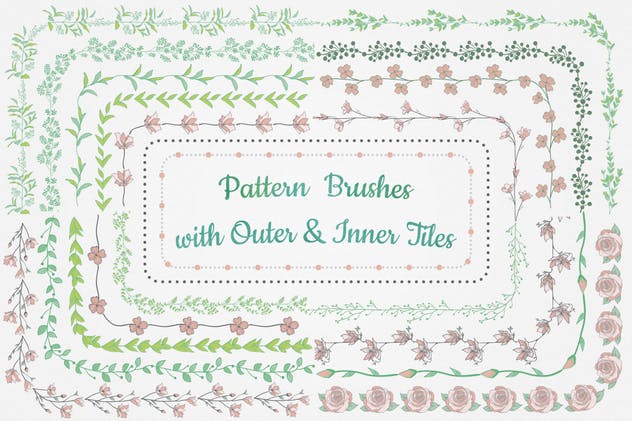 手绘花卉图案AI笔刷合集 Flexible Floral Brushes插图(3)