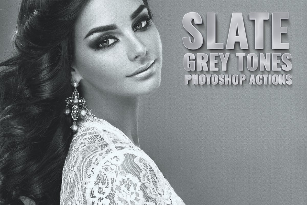 高级灰照片效果调色滤镜PS动作 Slate Grey Tones Photoshop Actions插图