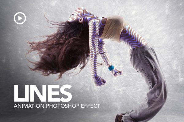 动态光线效果PS动作 Lines Animation Photoshop Action