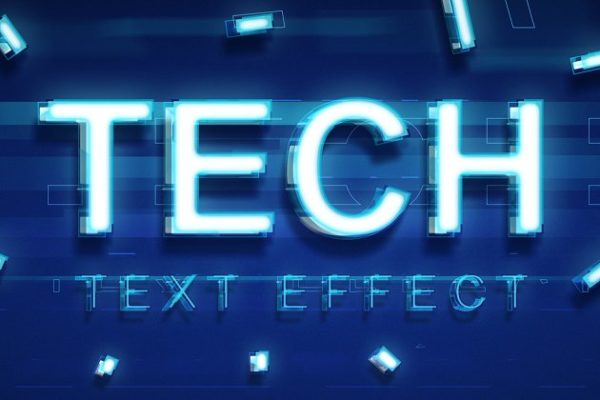 炫酷平滑3D高科技效果PS字体样式 TECHNOLOGY TEXT EFFECT