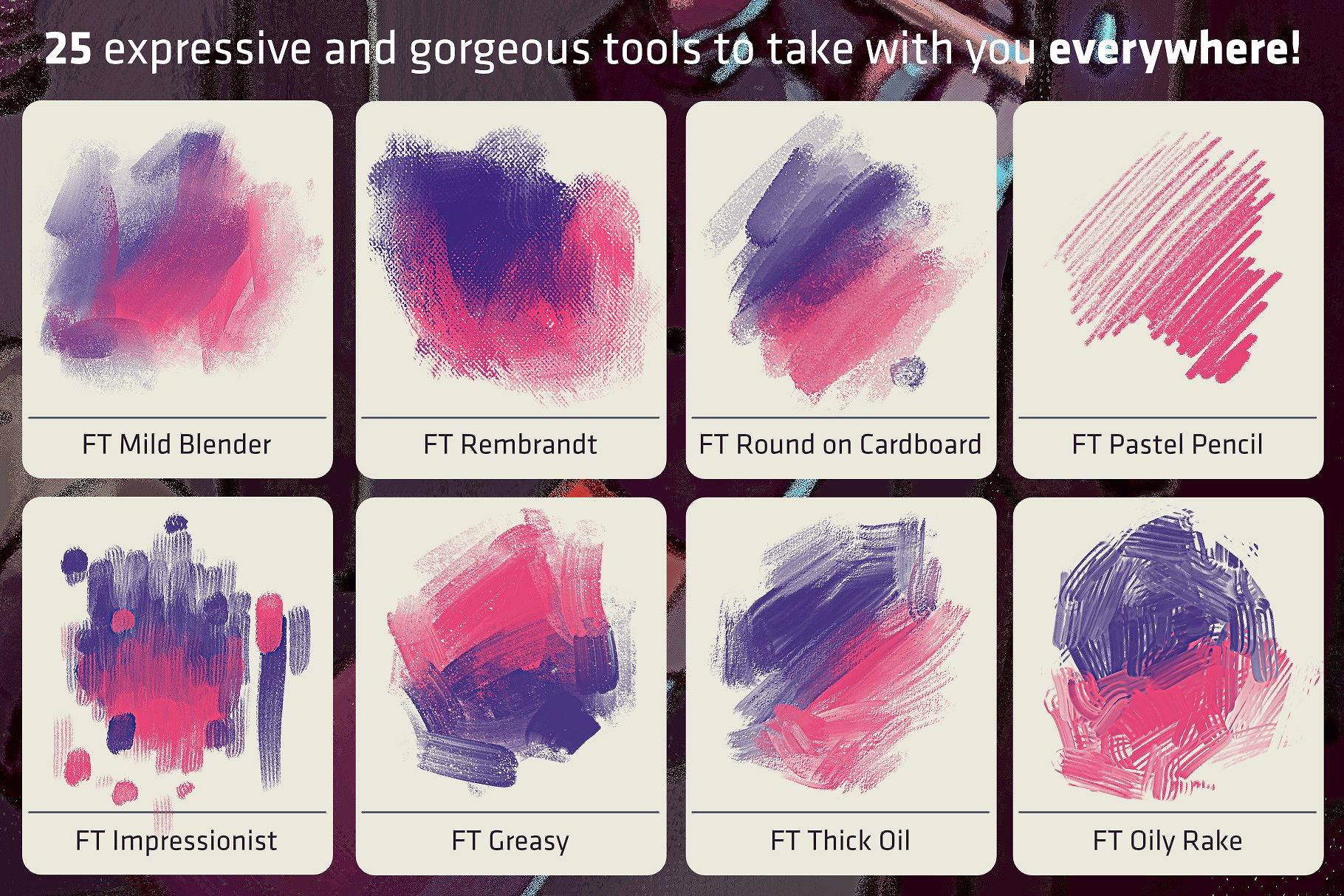 超级手绘插画Procreate笔刷 Canvas X – Procreate Brush Pack插图(4)