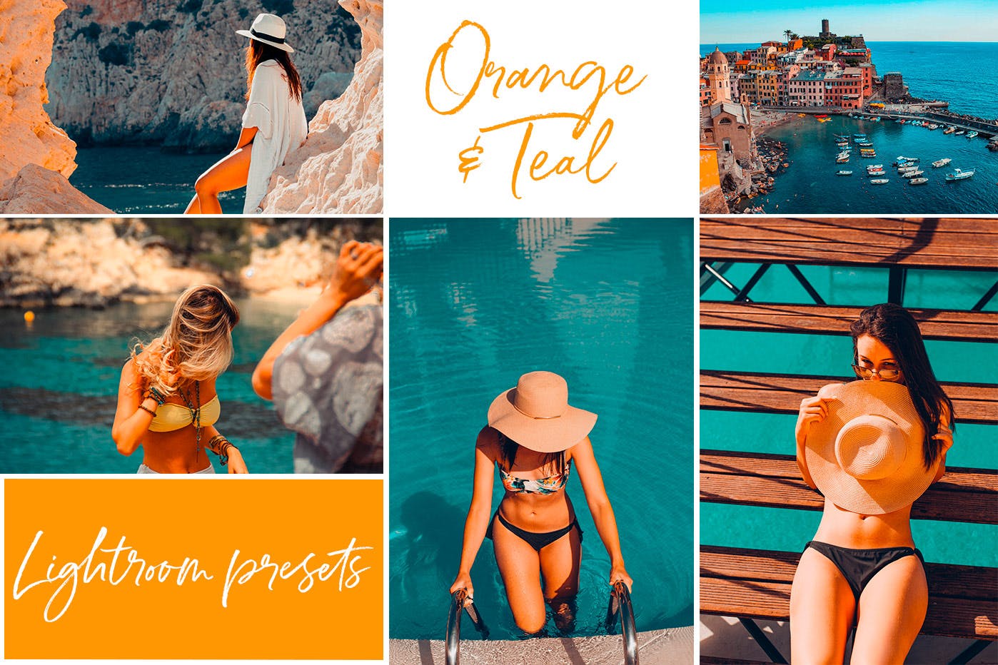 橙色调&浅绿色色调滤镜素材库精选LR预设 Orange and Teal Lightroom Presets Desktop & Mobile插图(1)