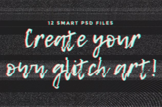 复古老电视失真信号故障PS字体样式Vol.II Photoshop Glitch Text Effects Vol. II插图(1)