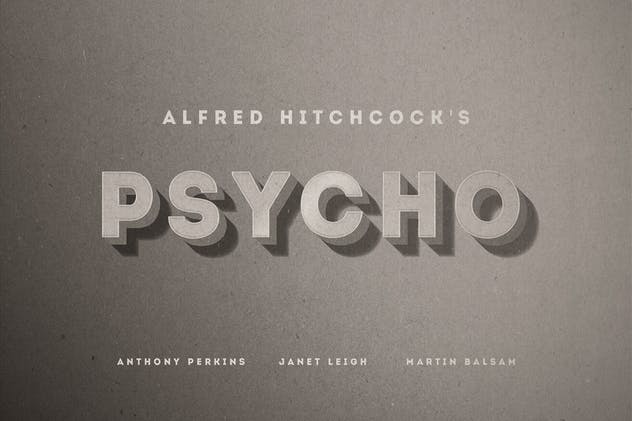 老电影3D立体字体特效PS图层样式 Old Movie Titles Collection插图(1)