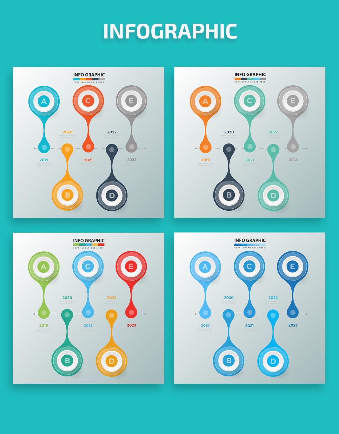 大事记时间轴/项目规划信息图表矢量图形素材库精选素材v2 Timeline Infographic Elements Design插图(1)