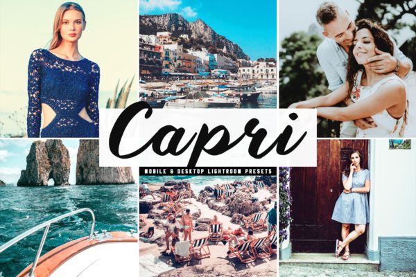 丰富梦幻&amp;褪色效果照片色调Lightroom调色预设 Capri Mobile &amp; Desktop Lightroom Presets