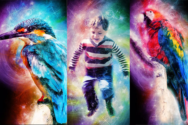 一款发散星光闪耀魔术光效ps动作下载