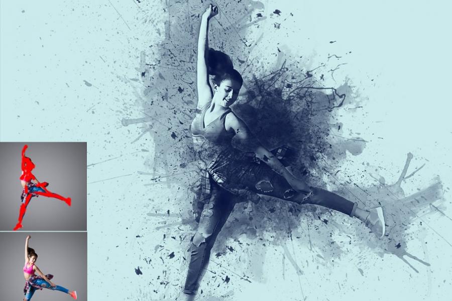 一款泼溅墨水艺术风格效果的PS动作插图(9)