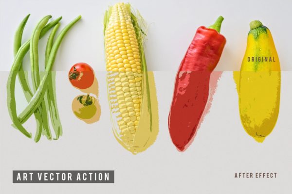 实物照片转艺术水彩绘画素材库精选PS动作 Art Vector Action