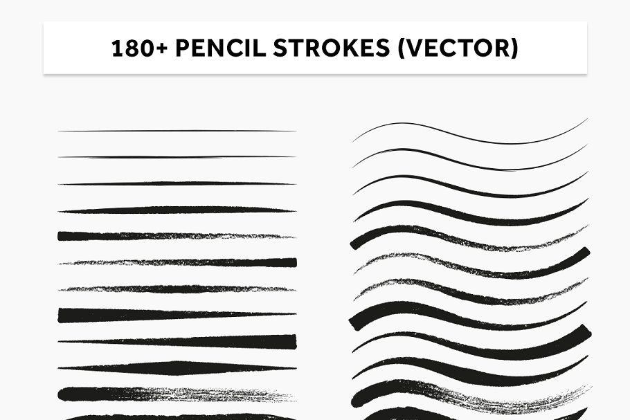 逼真铅笔笔画笔迹AI笔刷 REAL PENZILS FOR Ai插图(4)