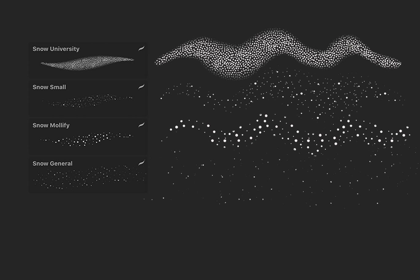 雪景手绘必备利器-Procreate雪花图案笔刷 Snow Brushes for Procreate插图(1)