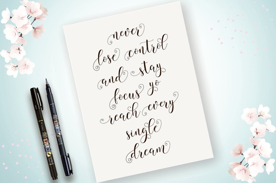 现代英文连体书法花式字体下载 Billgrotia Script插图(1)