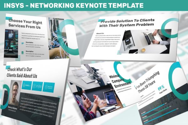 网络科技公司/技术/融资主题素材库精选Keynote模板模板 Insys – Networking Keynote Template