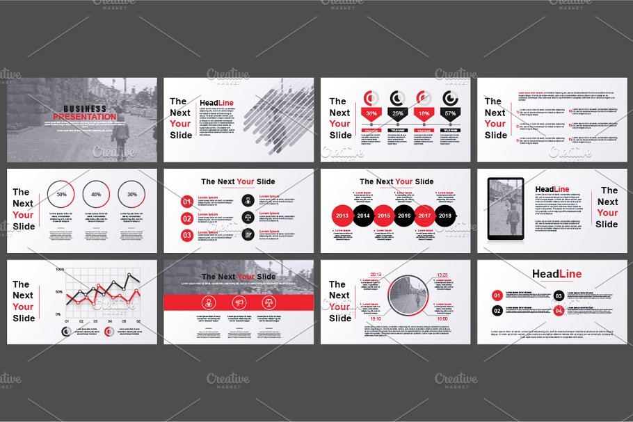 数据演示信息图表类型幻灯片模板 Powerpoint Slide Templates插图(3)