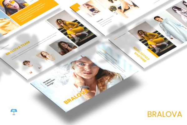 设计师定制创意时尚主题素材库精选Keynote模板模板 Bralova – Keynote Template
