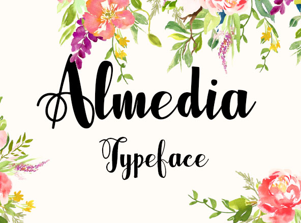 现代精致风格英文书法字体 Almedia Font
