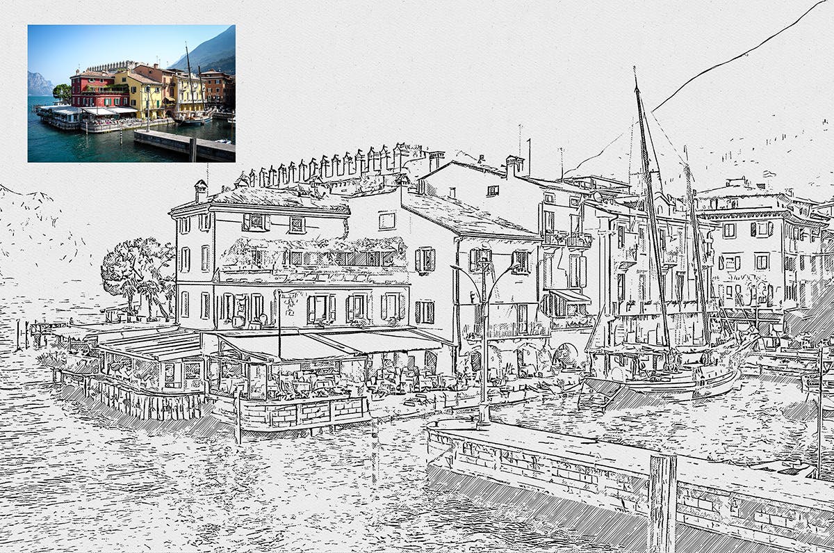 钢笔素描艺术效果PS插件 Pen Sketch Photoshop Plugin插图(5)