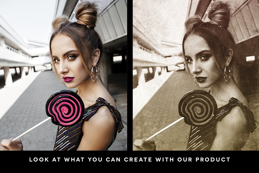 照片复古怀旧风格PS动作 Vintage Effects Set插图(1)