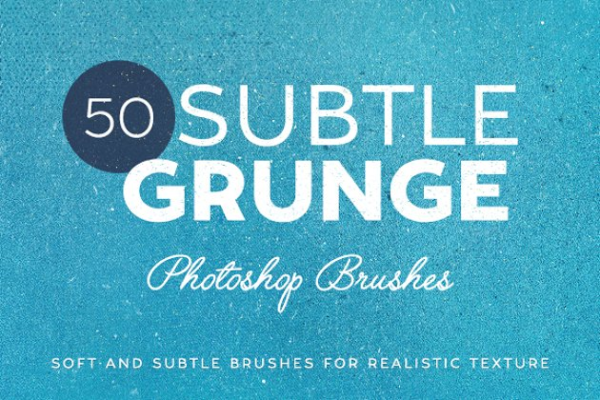50款沙砾沙子纹理PS笔刷 50 Subtle Grunge Brushes