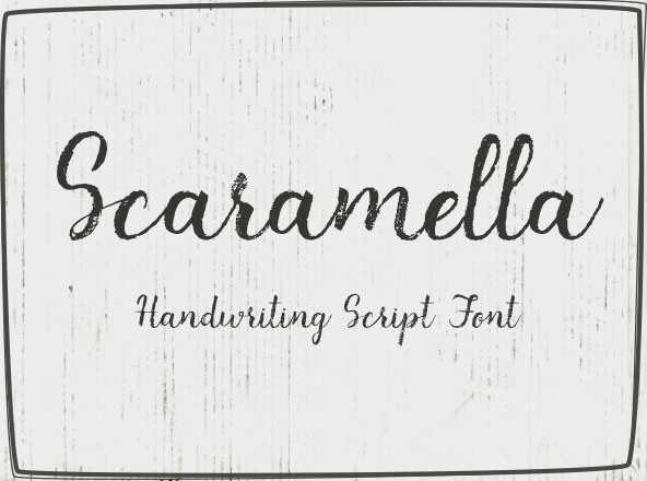 软刷画笔手工制作英文书法字体 Scaramella Handwriting Script Font