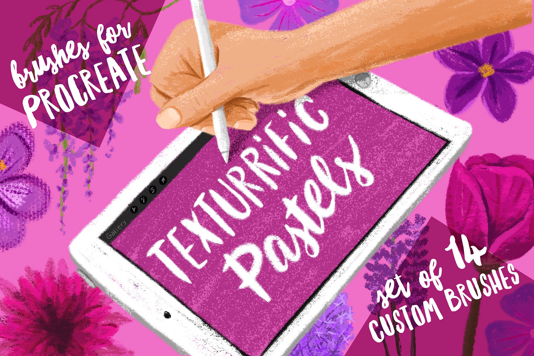 彩色粉笔蜡笔画Procreate专用笔刷 Texturrific Pastels for Procreate插图