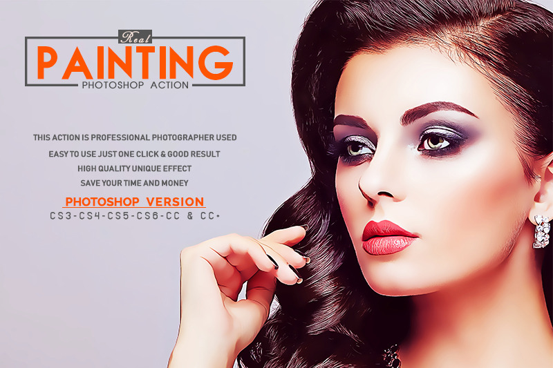 高清真实绘画皮肤修饰photoshop动作下载 Painting Photoshop Action插图