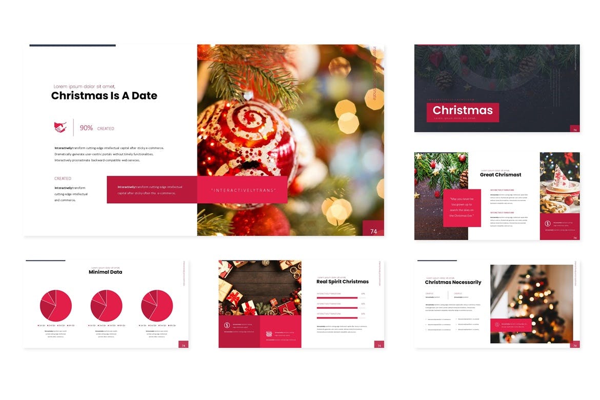 圣诞节节日主题风格Keynote幻灯片模板下载 Christmas – Keynote Template插图(1)