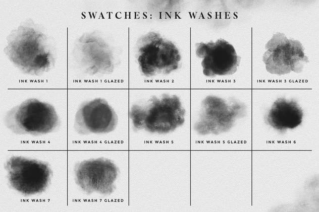 水墨/毛笔/墨水污渍PS笔刷合集 Photoshop Ink Brushes插图(5)