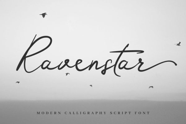 现代优雅英文书法艺术字体 Ravenstar – Modern Script Font