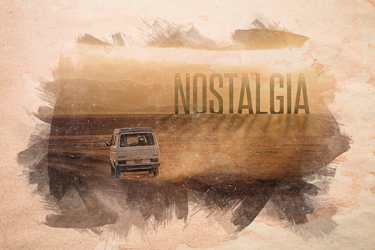 怀旧水彩涂抹人像合成效果PSD分层模板 Nostalgia – Old Watercolor Overlays插图