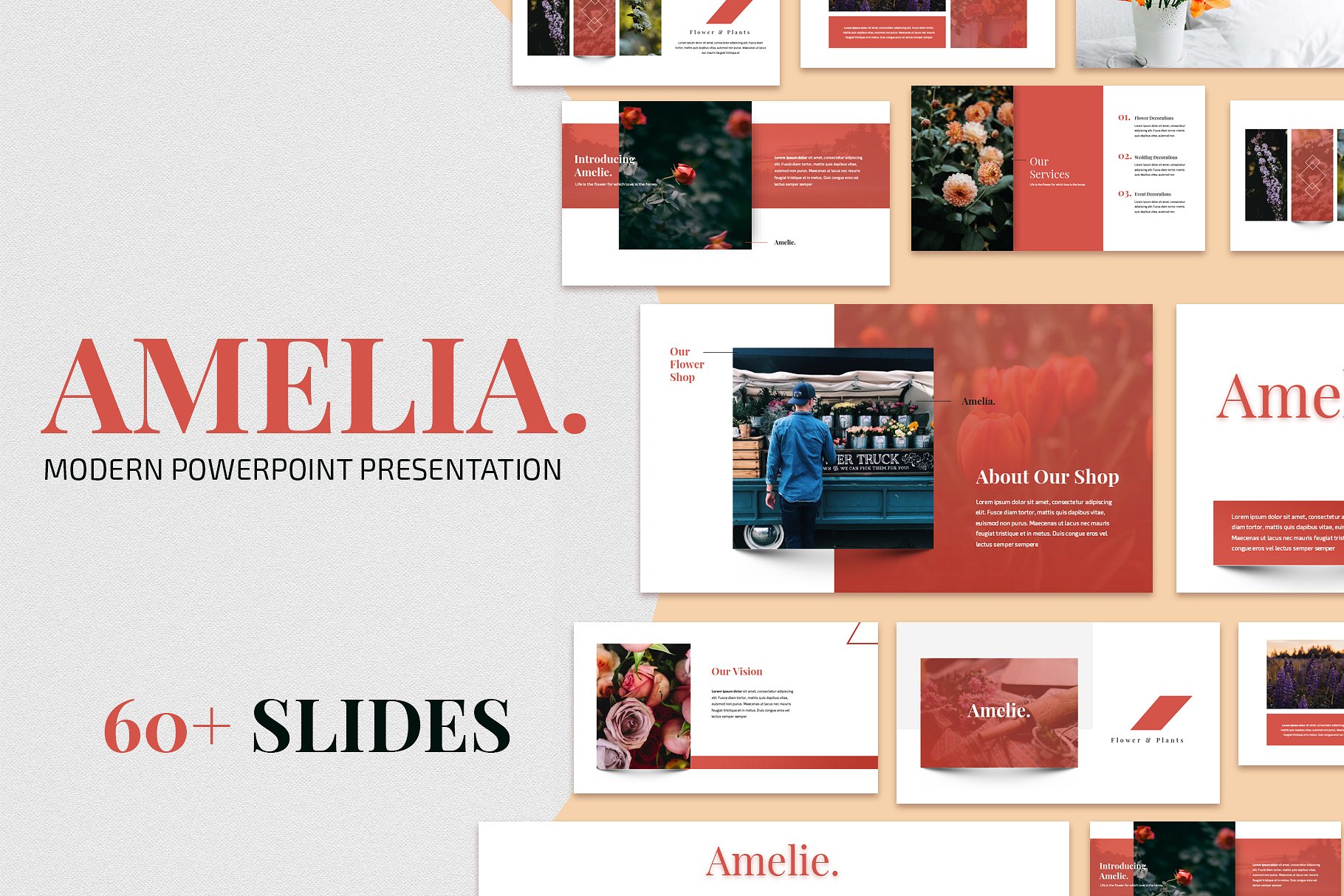 现代多图展示的PPT模板下载 AMELIA – Modern Powerpoint Template [pptx]插图