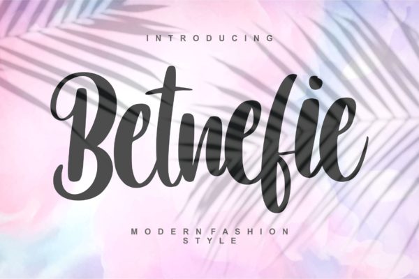 现代时尚风格英文书法字体素材库精选 Betnefie | Modern Fashion Style Font