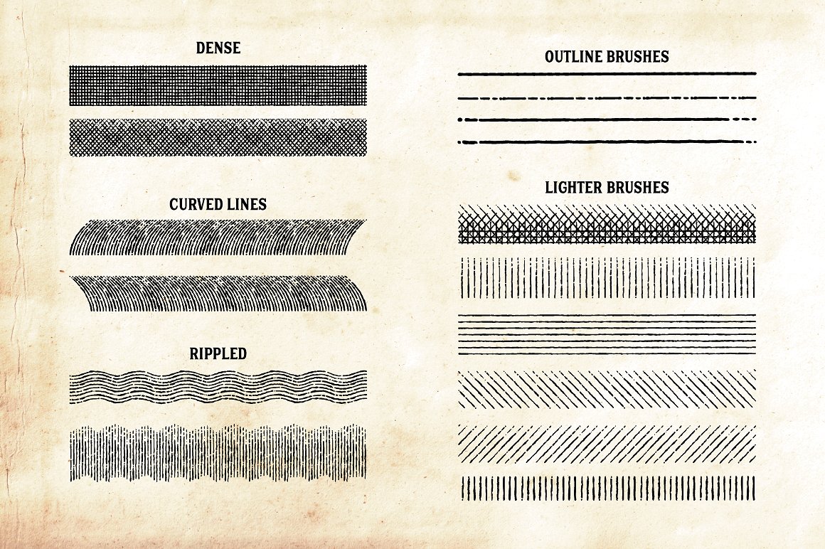 复古画笔线条艺术AI笔刷 Finest Vintage – Affinity Brushes插图(9)