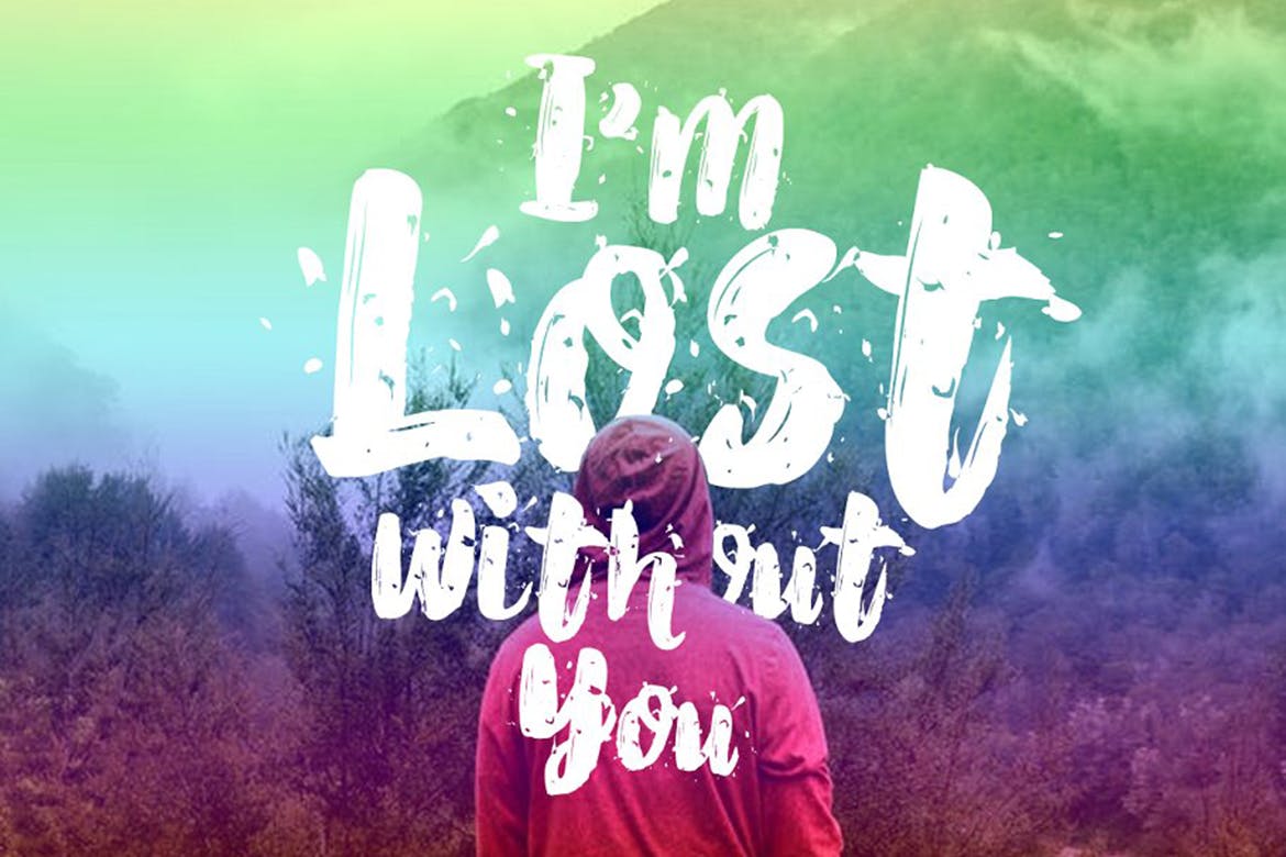 斑点脏纹理英文粗体笔刷艺术字体 Alexdirte Brush Font插图(5)