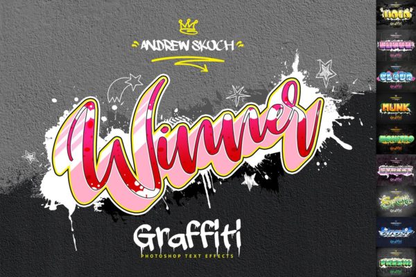 街头涂鸦文字效果PSD分层模板v3 Graffiti Text Effects Vol.3