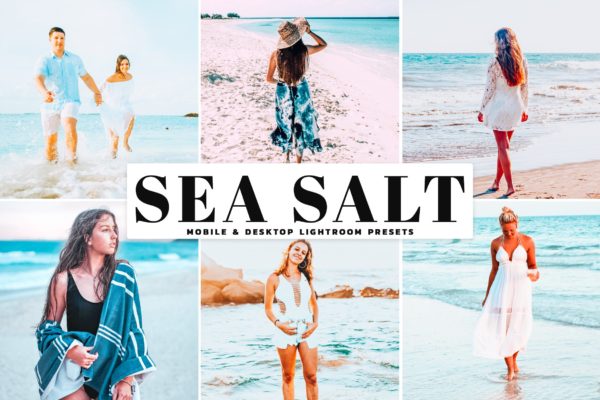 沙滩摄影后期调色工具-LR海滩摄影预设 Sea Salt Mobile &amp; Desktop Lightroom Presets