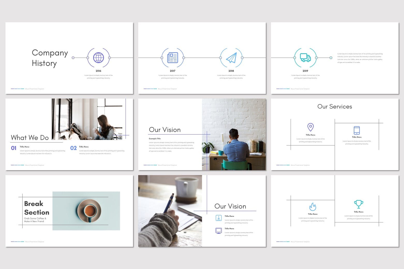 企业里程碑企业宣传PPT幻灯片模板 Moura – Powerpoint Template插图(2)
