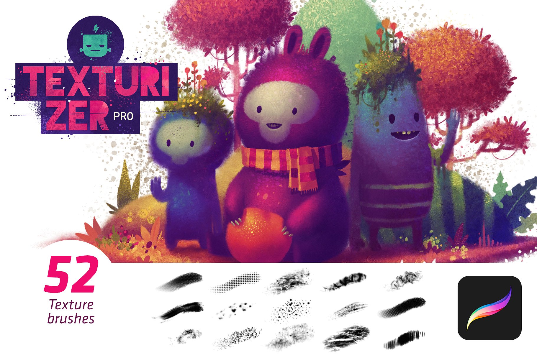 油墨绘画Procreate笔刷 Texturizer Pro – Procreate Brushes插图