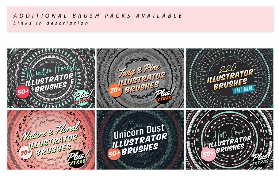 花草图案AI笔刷 Flowers & Stems Illustrator Brushes插图(6)