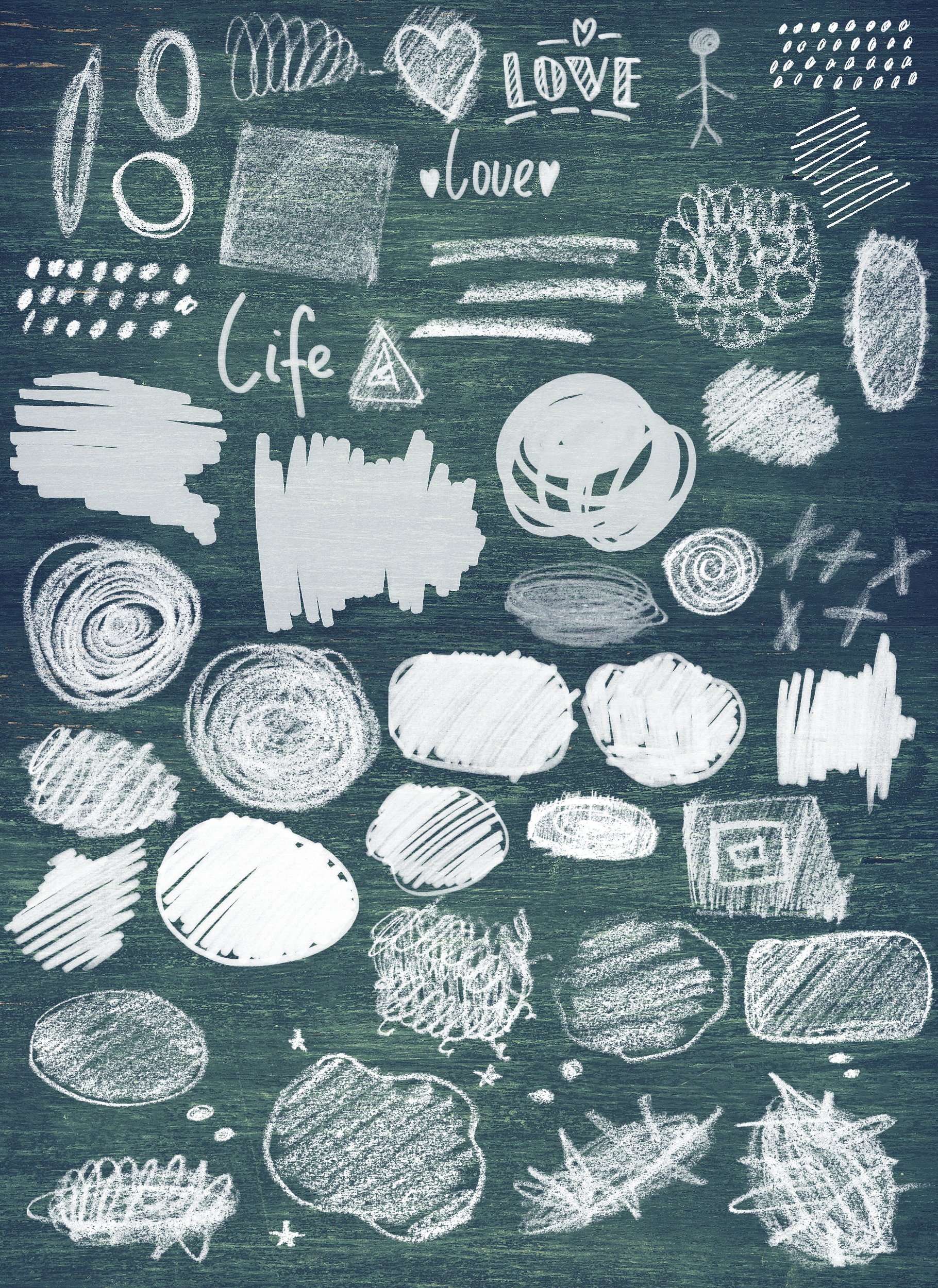 趣味的蜡笔PS笔刷下载 Scribble-PS Brushes [abr]插图(7)