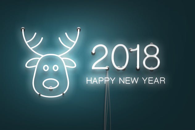 圣诞主题风格霓虹灯图层样式 Neon Christmas Layer Style插图(1)