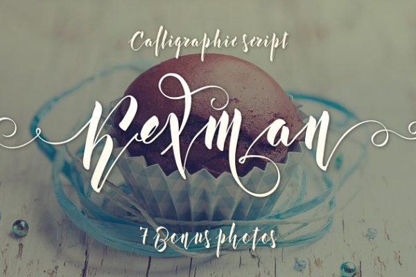 英文手写书法字体 Kexman script + Photo bonus