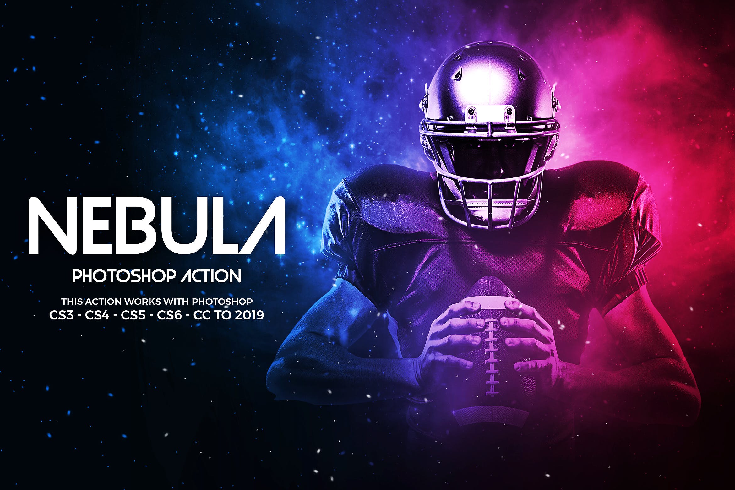 游戏主题人物海报星云效果PS动作 Nebula Photoshop Action插图