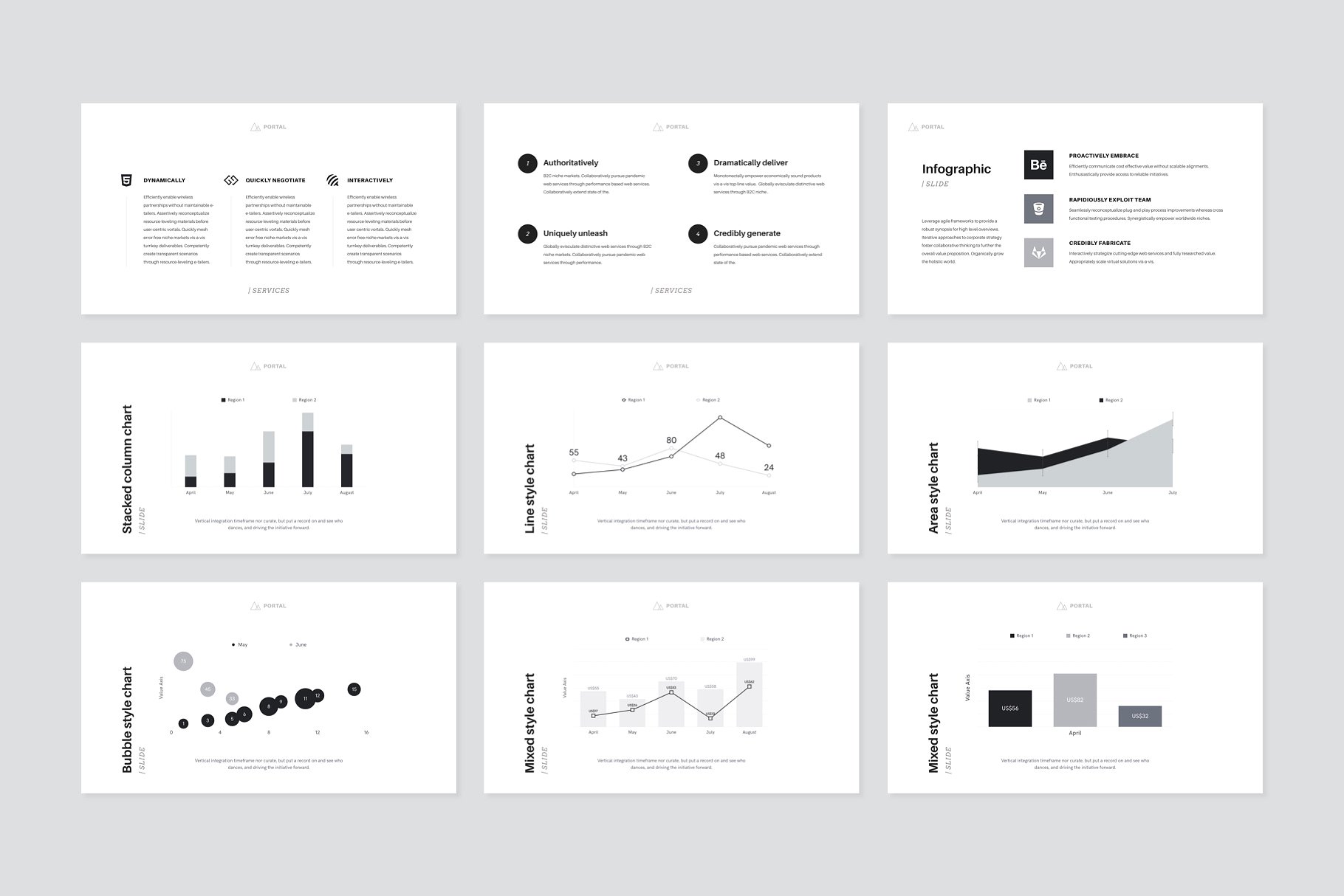 120+ 页时尚大方 Keynote 幻灯片模板 PORTAL Keynote Presentation Template插图(10)