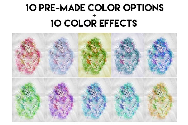 炫彩照片水彩艺术效果生成PS动作 Watercolor Photoshop Action插图(3)