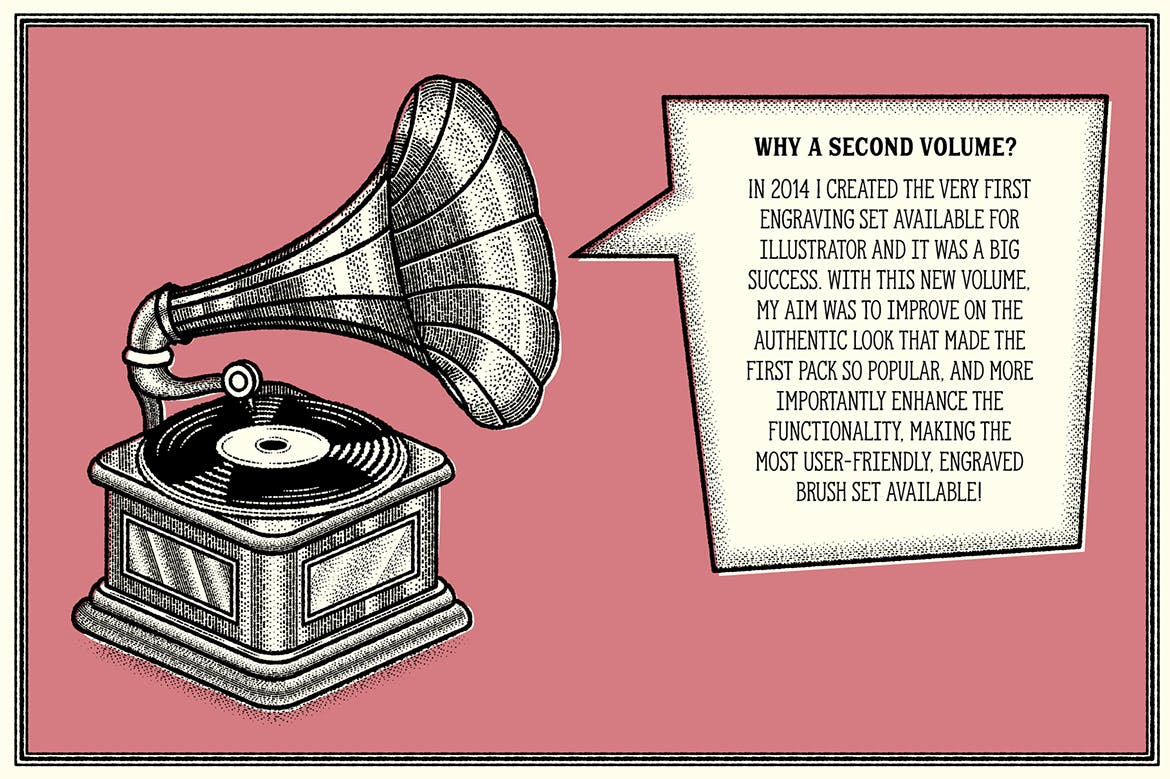 雕刻画设计AI笔刷下载 The Master Engraver – Brushes插图(12)