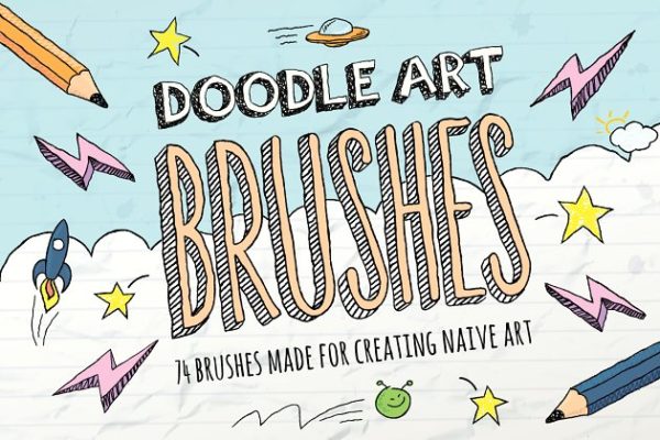涂鸦笔画AI笔刷 Doodle Brushes